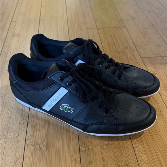 Lacoste Brand Chaymon size 11 Men's Fashion Casual Shoes Sneakers Black leather